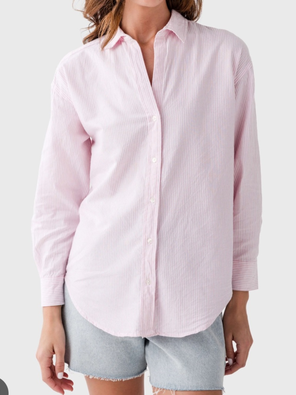 beachlunchlounge Pink & White Striped Shirt